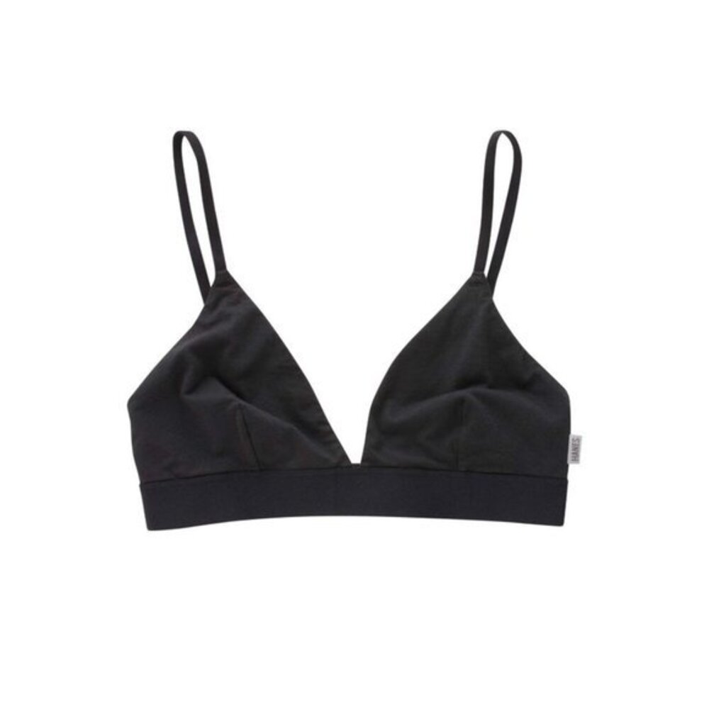 HANES Black Triangle Bra Wire Free XS Brand New NWT - Picture 1 of 7